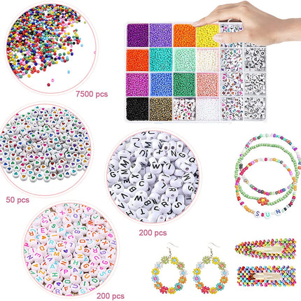 Schmuck- und Armbandperlen-Set – 7950 Teile – zum Selbermachen