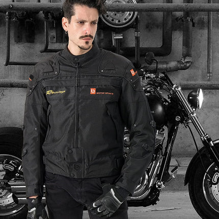 Motorradjacke | Winddicht | 5 Schutzausrüstungsrüstungen | Männer | Frauen | M | Rot