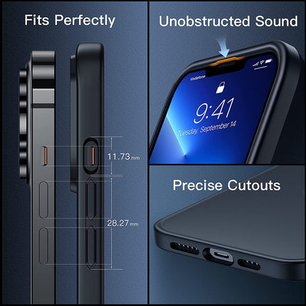 Unique Practical and Cool Phone Case - Designed for iPhone 13 Pro Max Case 2021 - Shockproof - Mil-grade Protection- Anti-Fingerprint - Anti-Scratch - Thin Slim Fit Frosted Phone Cover - 6.7-inch - Black 