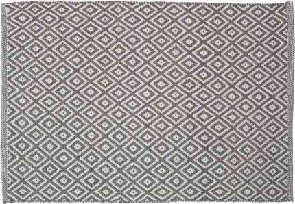 Bath mat Sealskin Trellis, grey-white, cotton 60 x 90 cm, non-slip